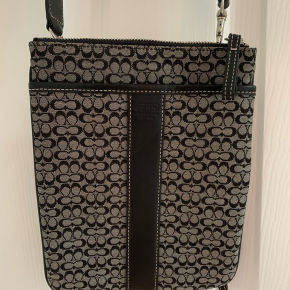 Coach | Bags | Coach Black Leather Interior Bag With Signature Label ...